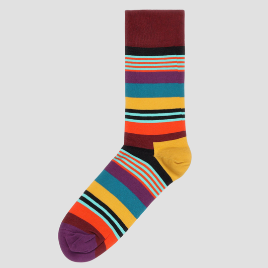 Calcetín de hombre con estampado de rayas