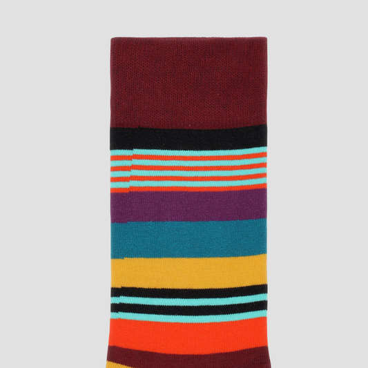 Calcetín de hombre con estampado de rayas