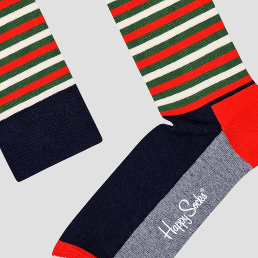 Calcetín de hombre con estampado de rayas