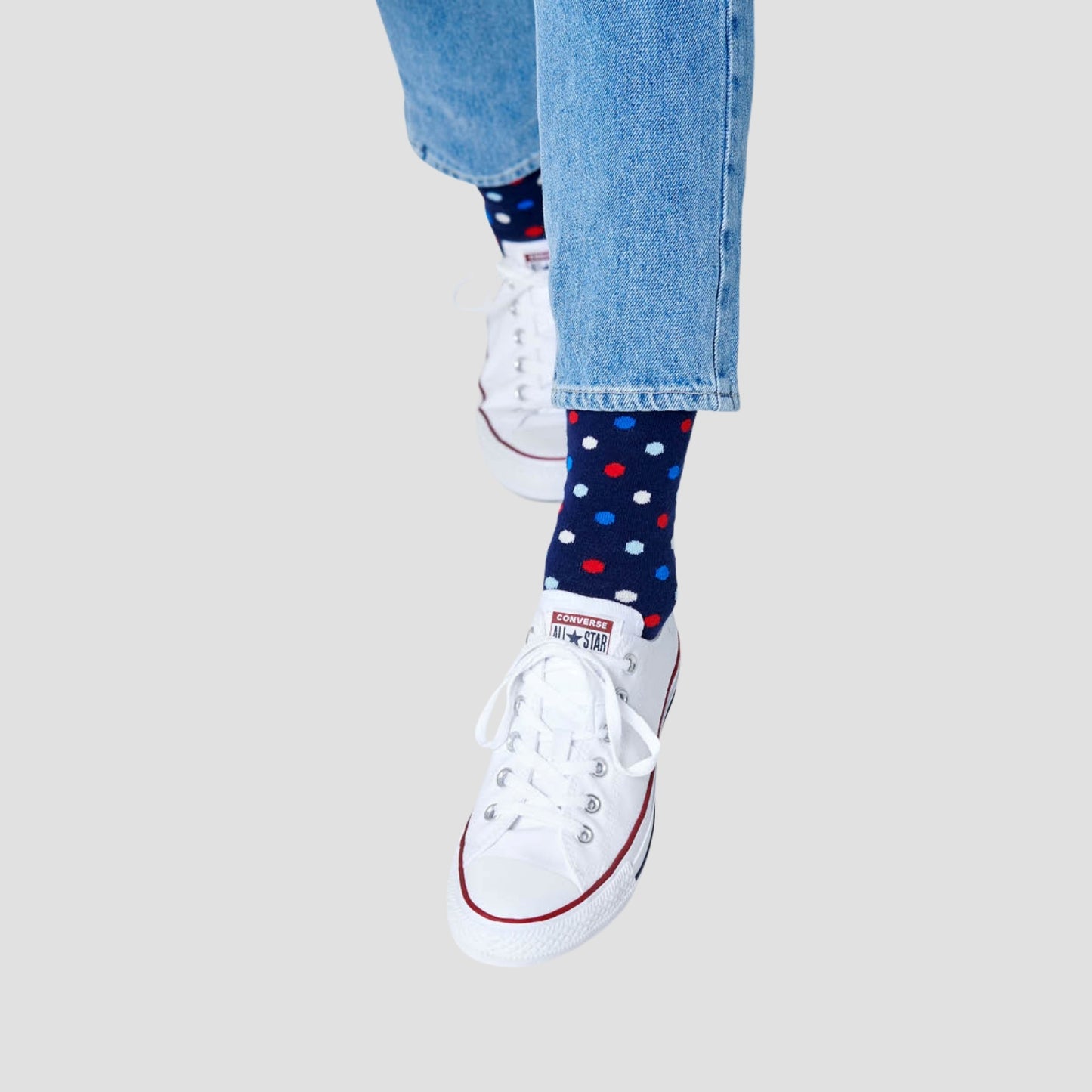 Calcetín de hombre con estampado de puntitos