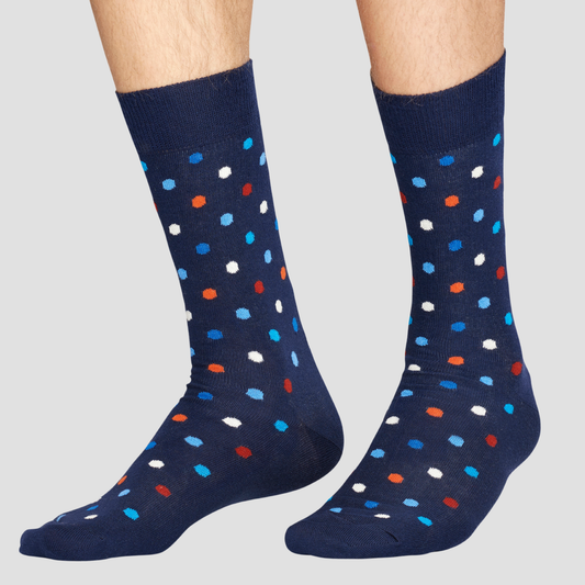 Calcetín de hombre con estampado de puntos