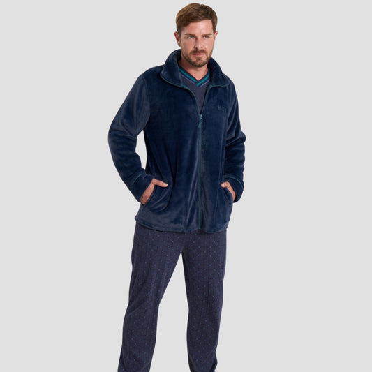 Set pijama afelpada con cierre para hombre