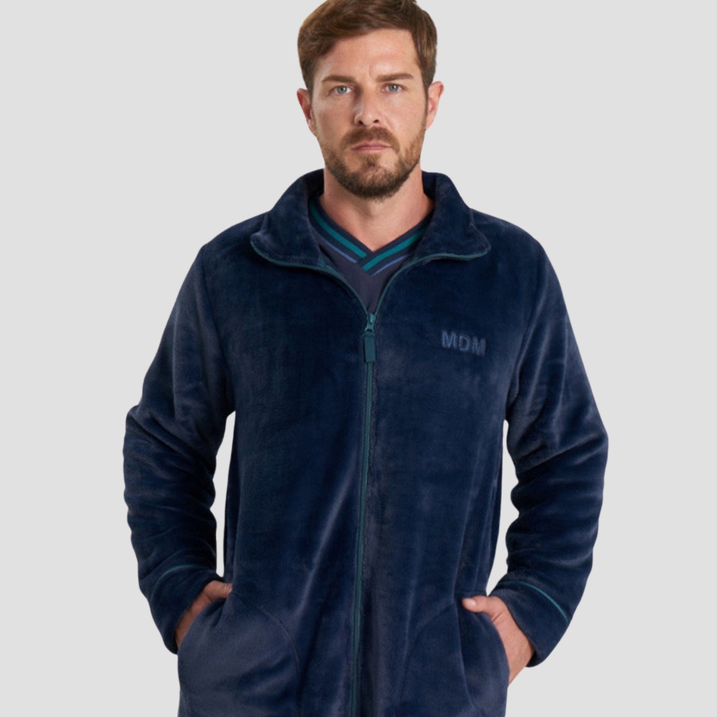 Set pijama afelpada con cierre para hombre