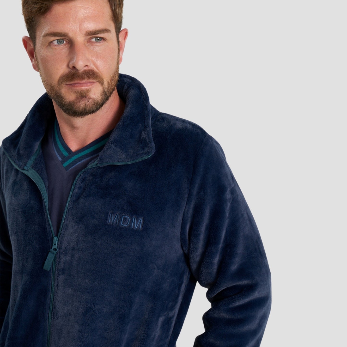 Set pijama afelpada con cierre para hombre