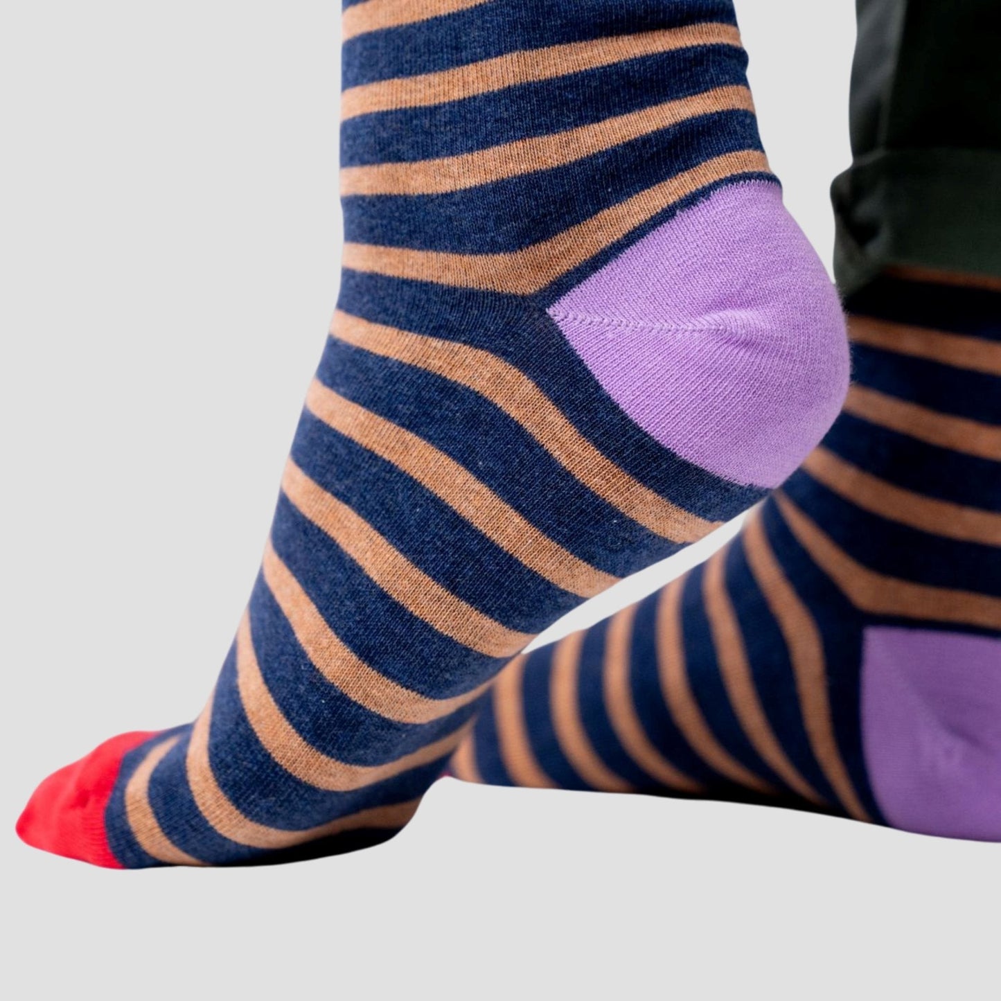 Calcetín de hombre con estampado de rayas