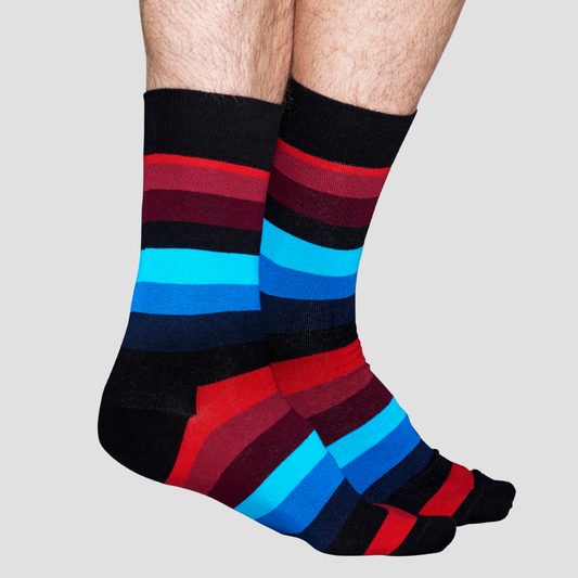 Calcetín de hombre con estampado de rayas