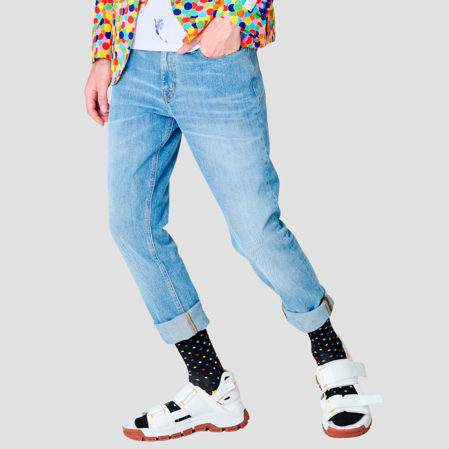 Calcetín de hombre con estampado de puntitos