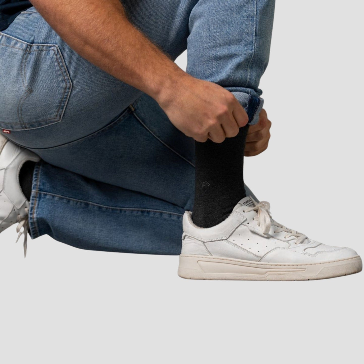 Calcetín liso de hombre