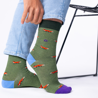 Calcetín de hombre con estampado de animales