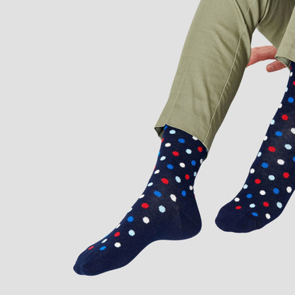 Calcetín de hombre con estampado de puntitos