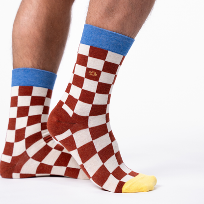 Calcetín de hombre con estampado de cuadros