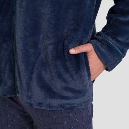 Set pijama afelpada con cierre para hombre