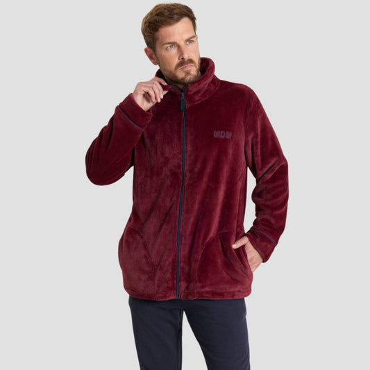 Chamarra afelpada con cierre para hombre