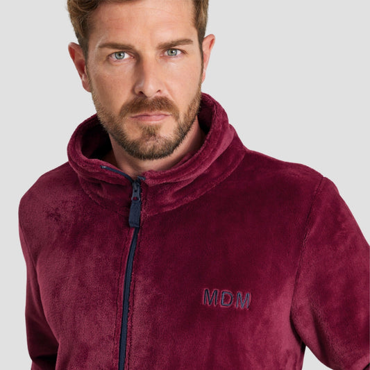 Chamarra afelpada con cierre para hombre