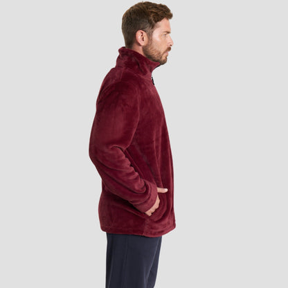 Chamarra afelpada con cierre para hombre