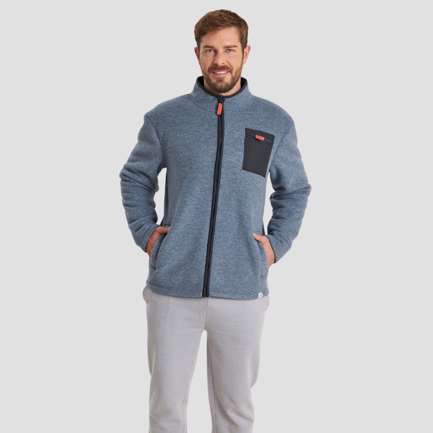 Set pijama afelpada con cierre para hombre