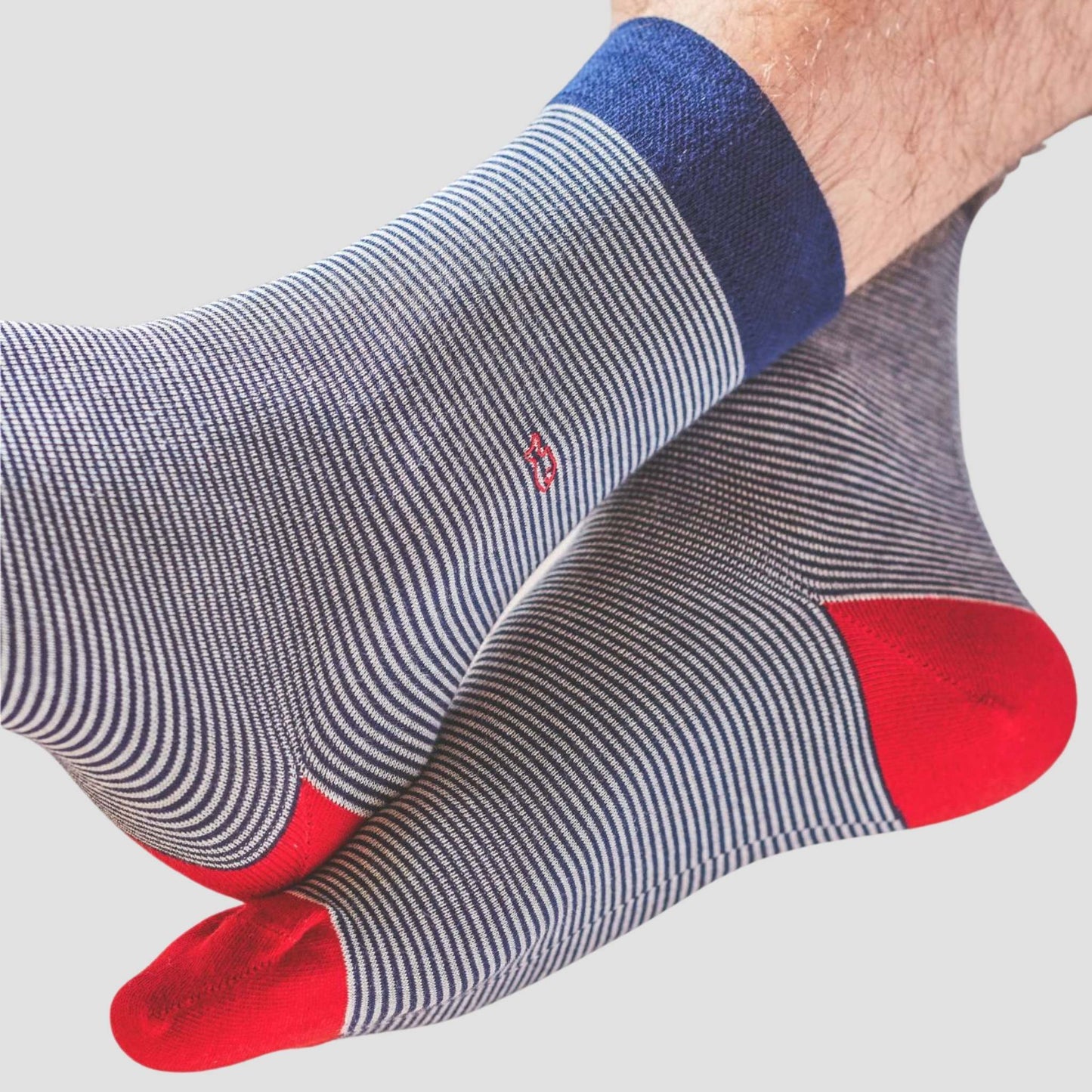 Calcetín de hombre con estampado de rayas