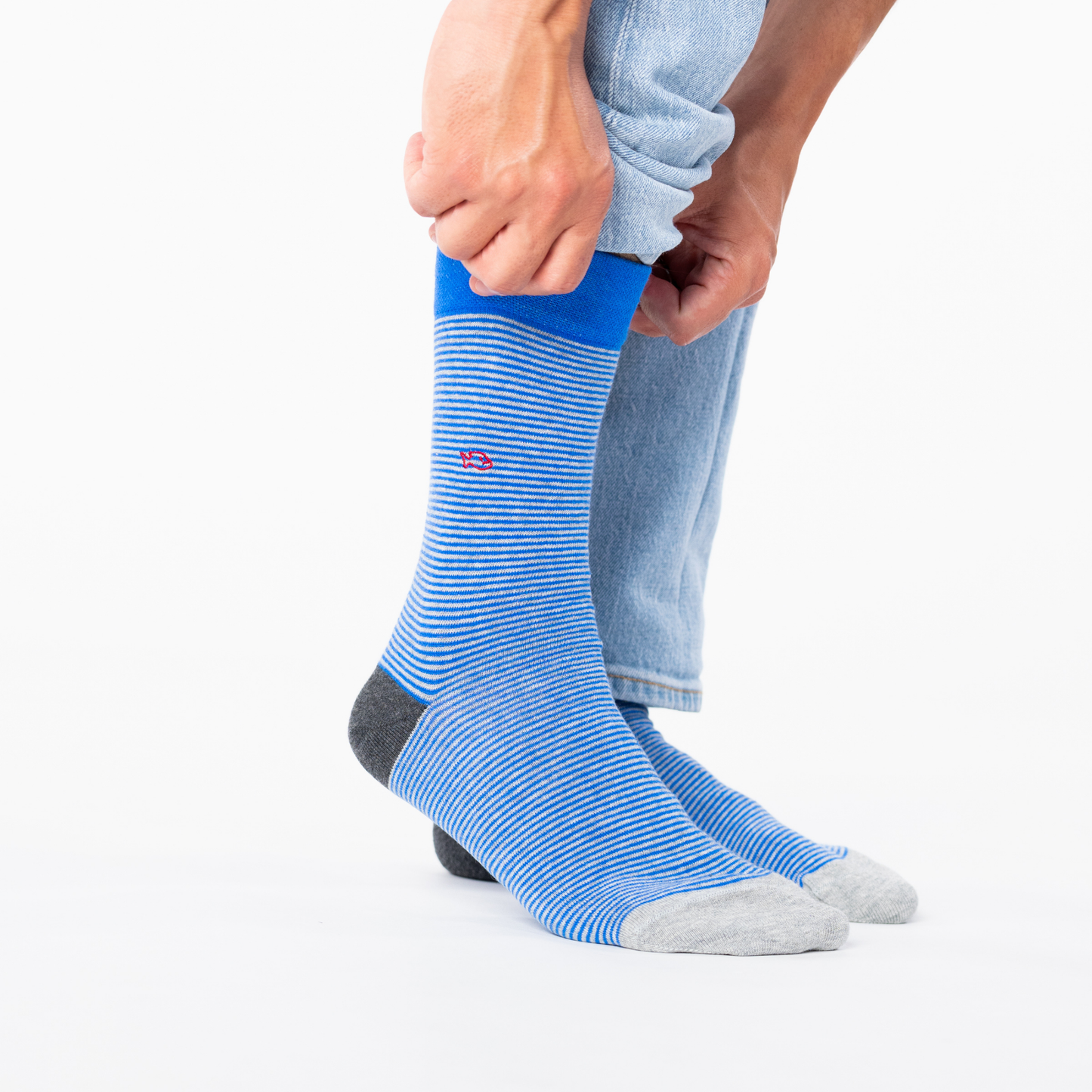 Calcetín de hombre con estampado de rayas