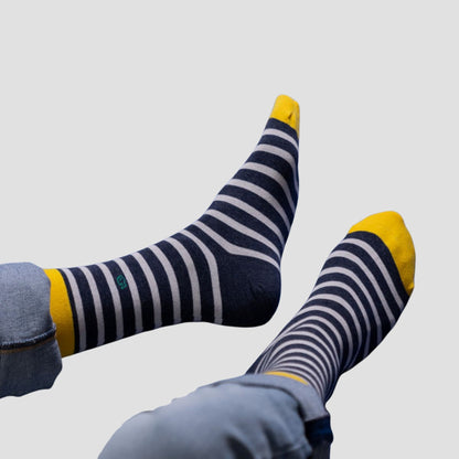 Calcetín de hombre con estampado de rayas