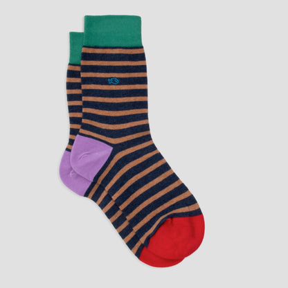 Calcetín de hombre con estampado de rayas