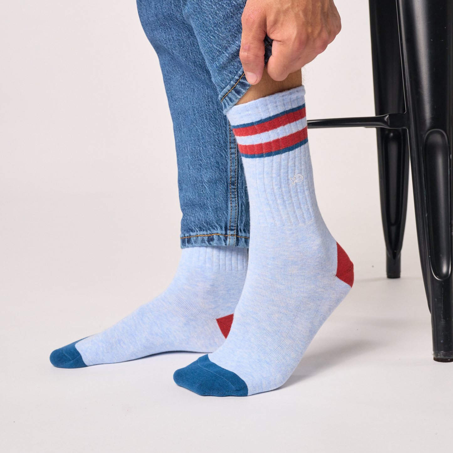 Calcetín de hombre con estampado de rayas